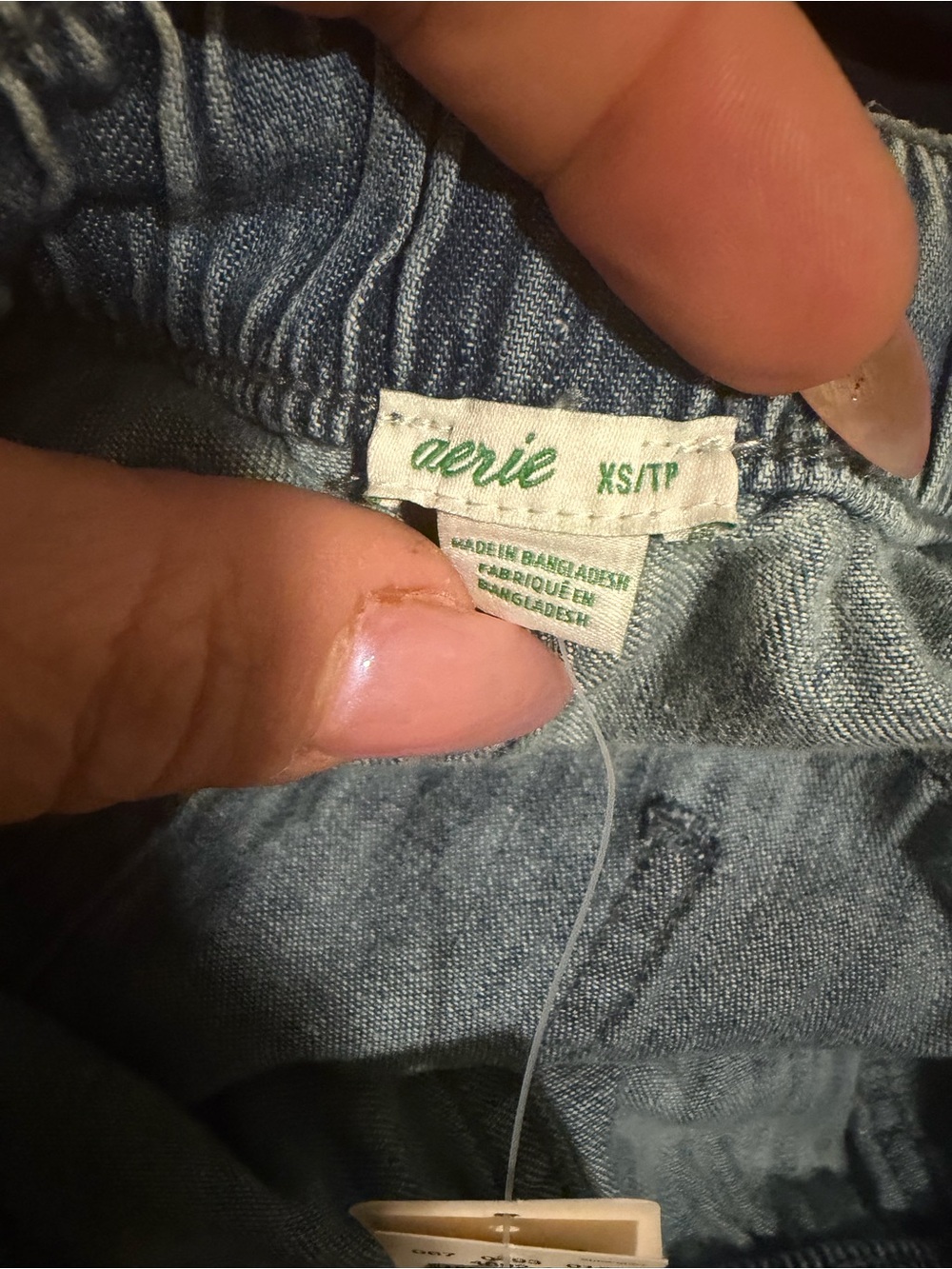 aerie Light Blue Relaxed Distressed Drawstring Jeans XS - Picture 2 of 4
